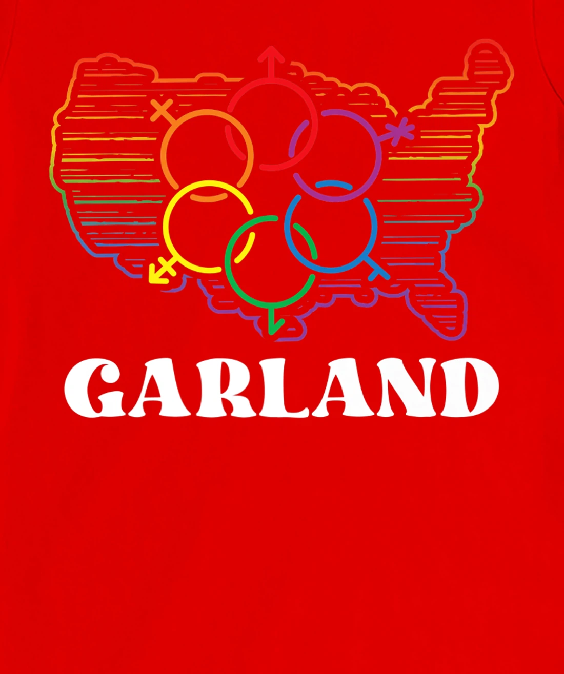 Garland Pride Month Pride Flag LGBT Community LGBTQ Flag T-Shirt, Women T-Shirt