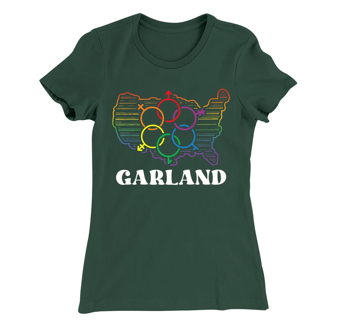 Garland Pride Month Pride Flag LGBT Community LGBTQ Flag T-Shirt, Women T-Shirt