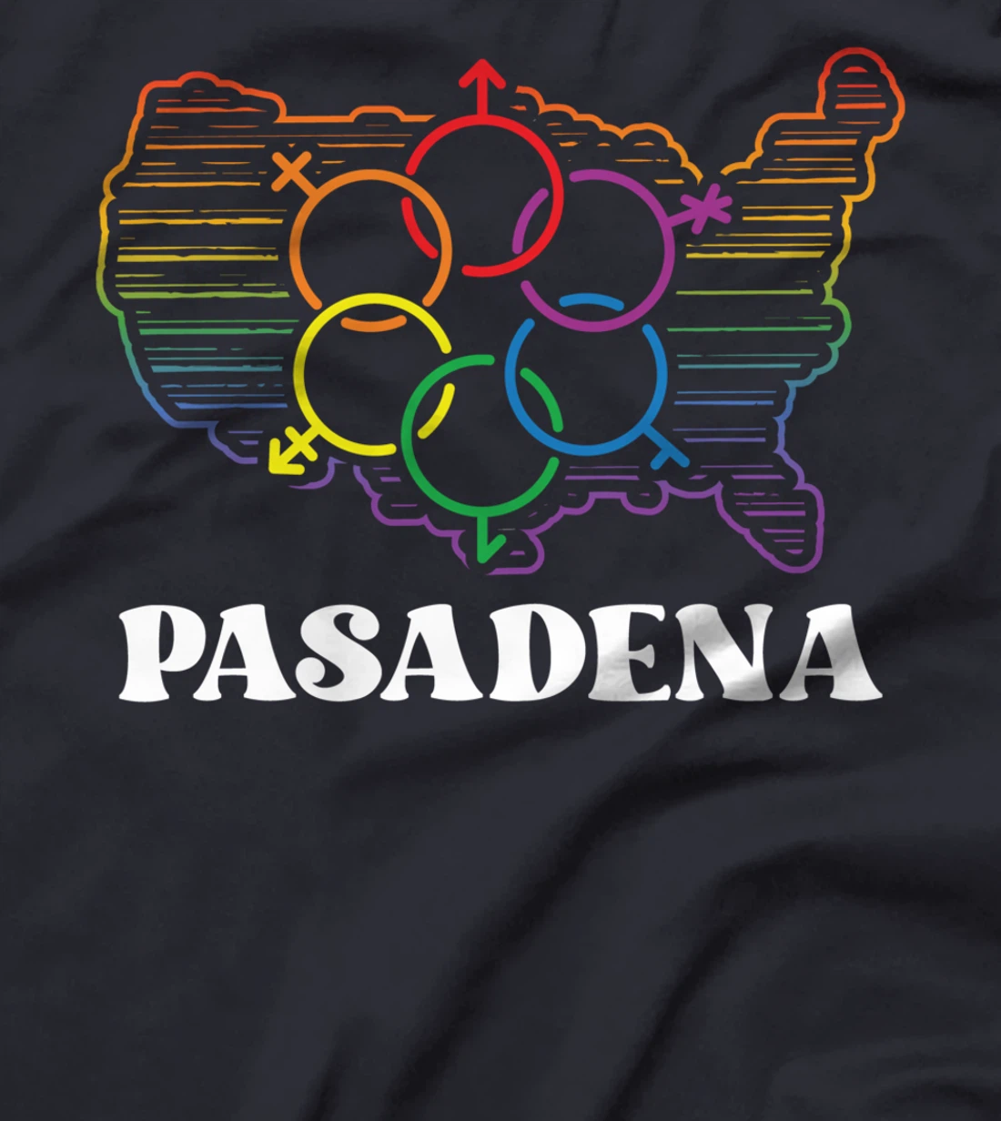 Pasadena Pride Flag Pride Month LGBTQ Flag LGBT Community T-Shirt