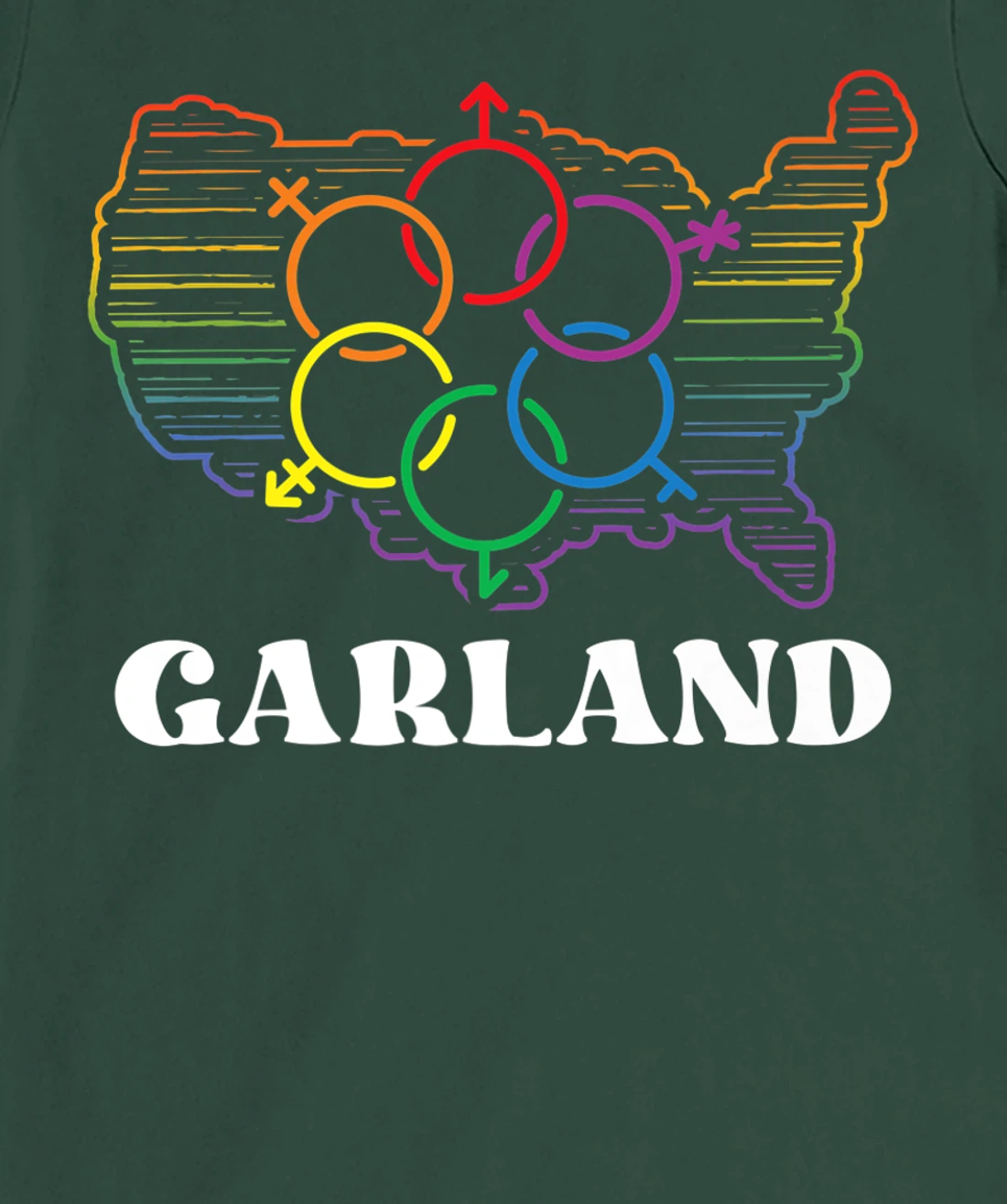 Garland Pride Month Pride Flag LGBT Community LGBTQ Flag T-Shirt, Women T-Shirt