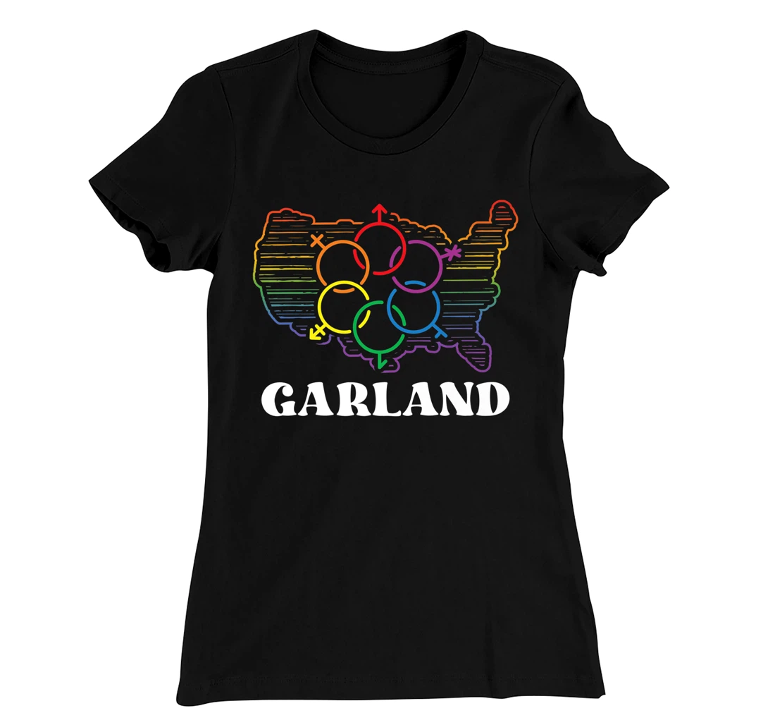 Garland Pride Month Pride Flag LGBT Community LGBTQ Flag T-Shirt, Women T-Shirt