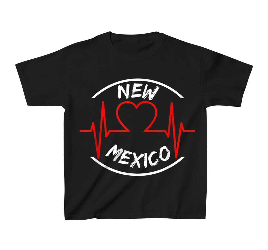 New Mexico heartbeat USA states heart love T-Shirt, Kid T-Shirt and Women T-Shirt