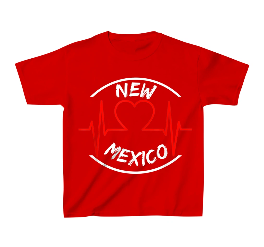 New Mexico heartbeat USA states heart love T-Shirt, Kid T-Shirt and Women T-Shirt