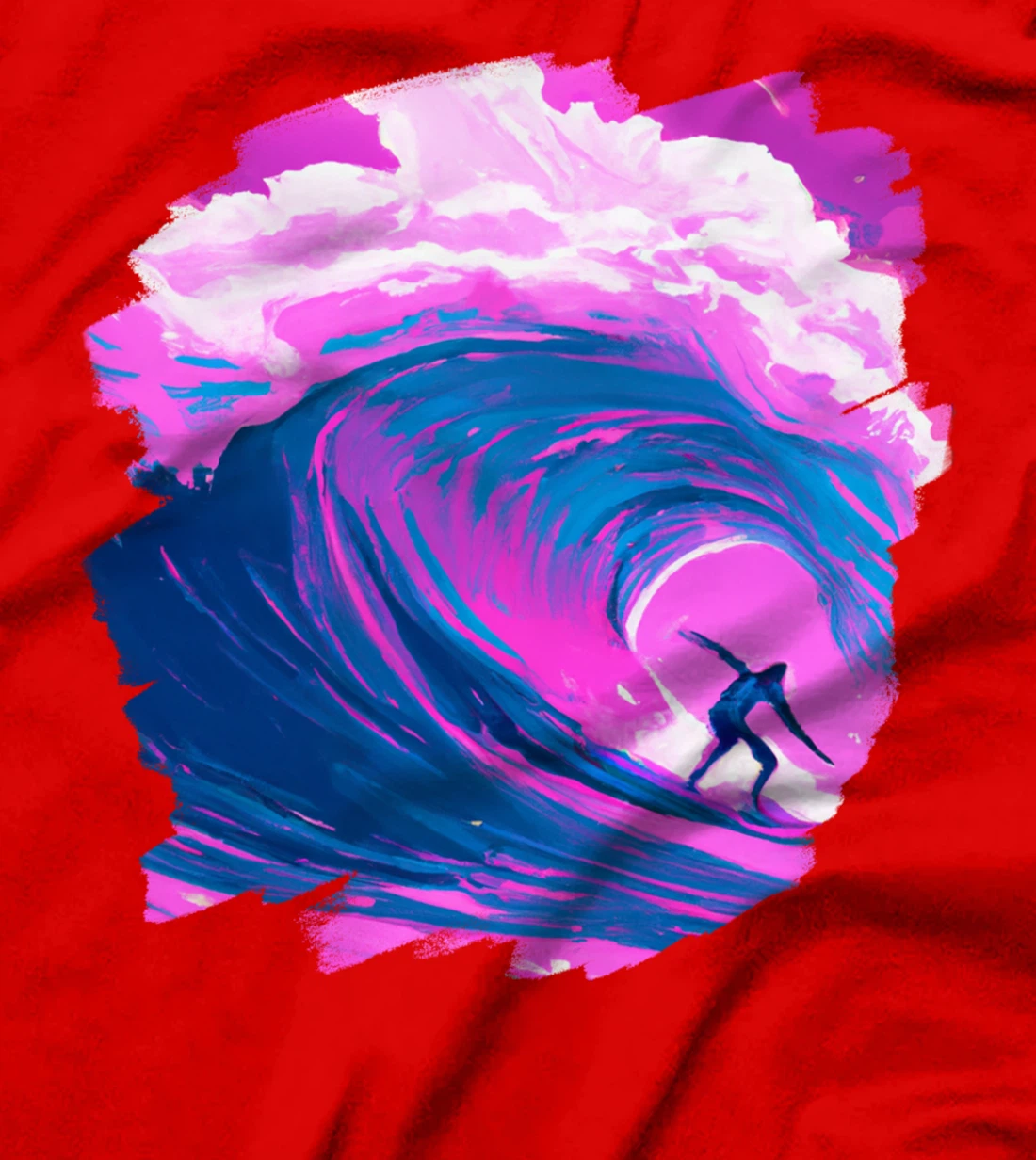 Surfer Surfing Riding Wave Ocean Artistic Surf T-Shirt