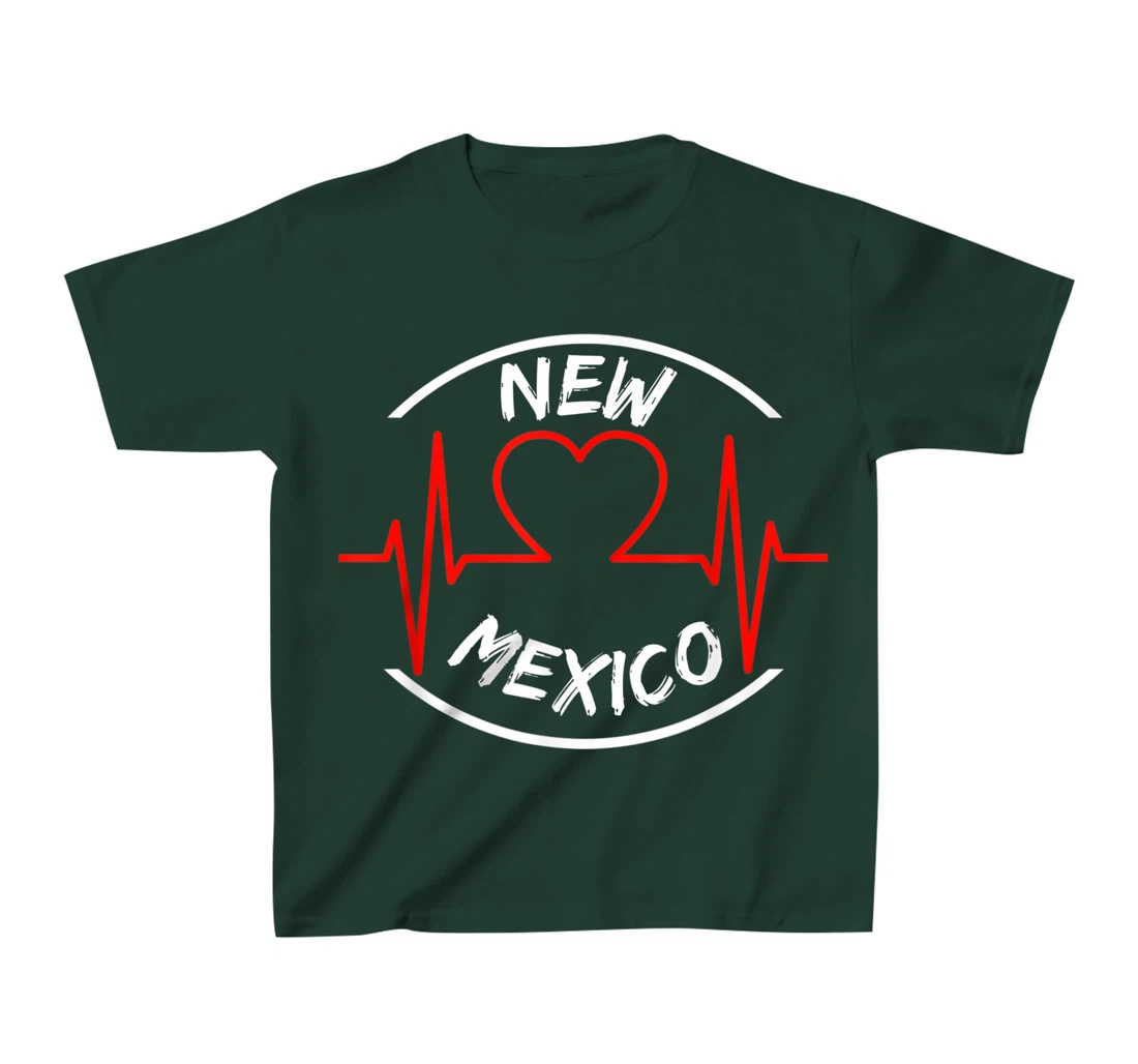 New Mexico heartbeat USA states heart love T-Shirt, Kid T-Shirt and Women T-Shirt