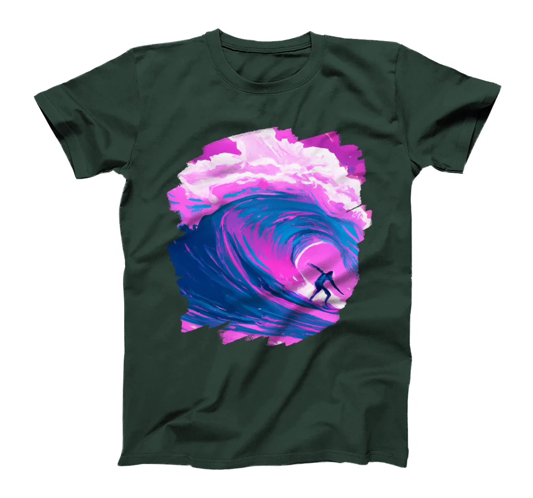 Surfer Surfing Riding Wave Ocean Artistic Surf T-Shirt
