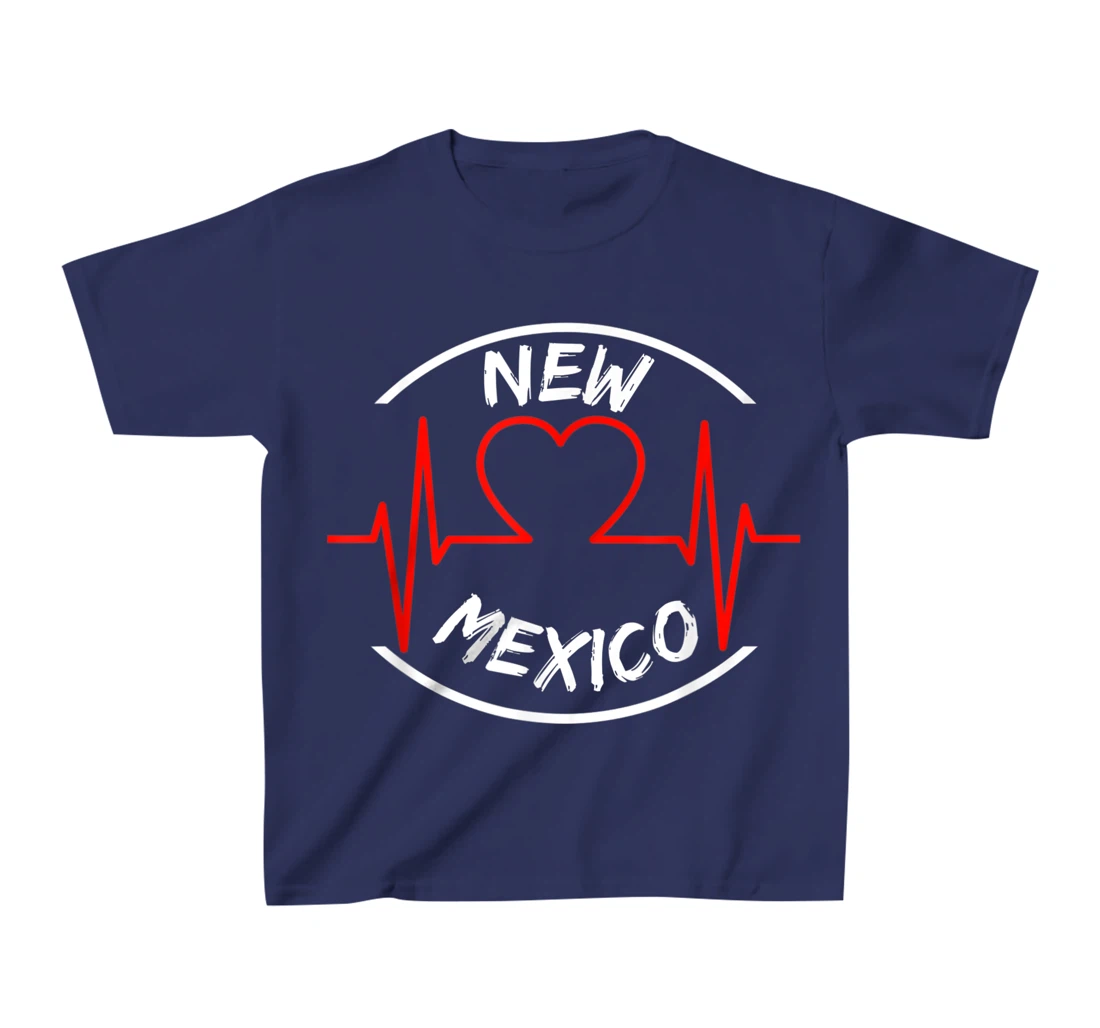New Mexico heartbeat USA states heart love T-Shirt, Kid T-Shirt and Women T-Shirt