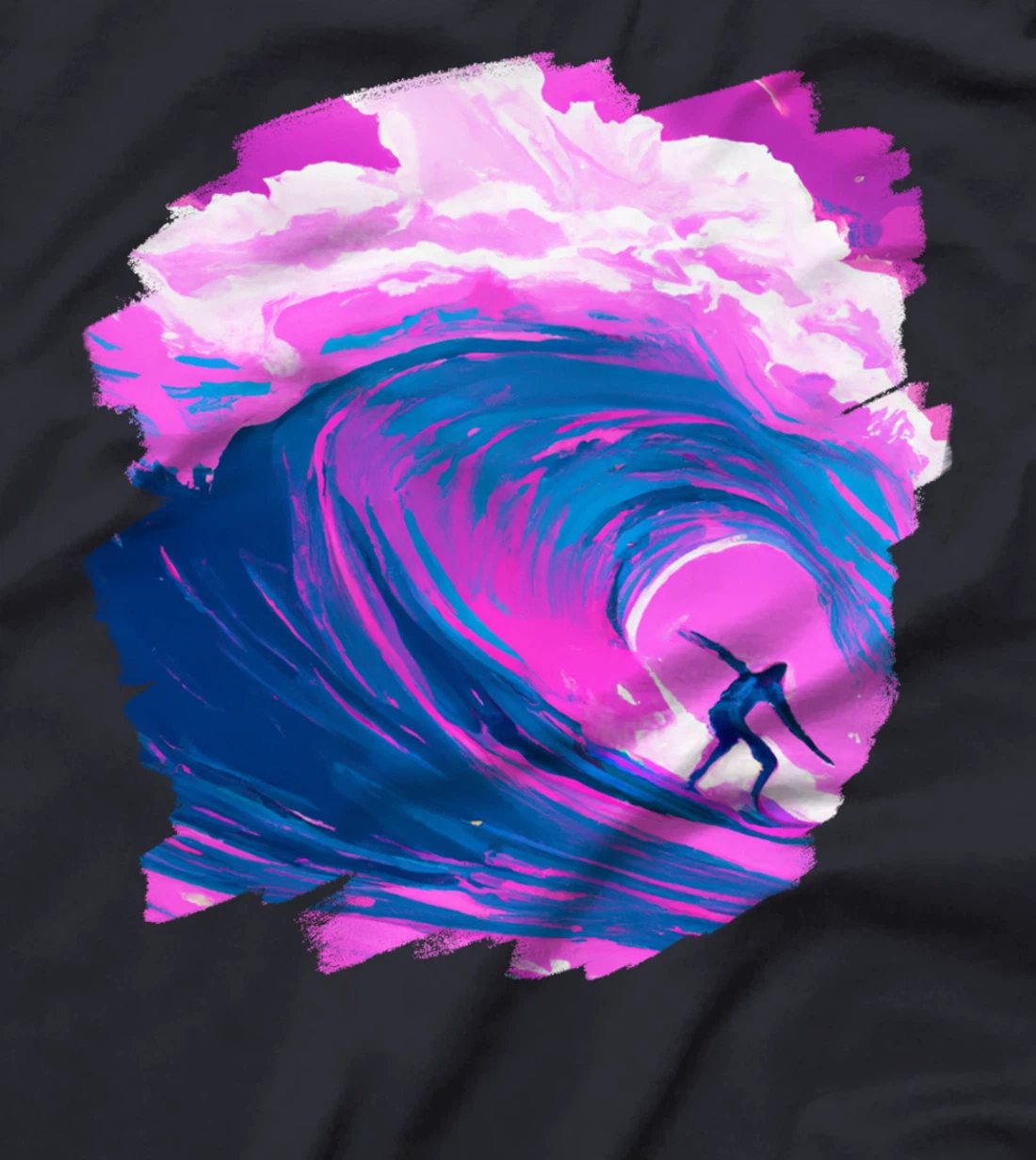 Surfer Surfing Riding Wave Ocean Artistic Surf T-Shirt
