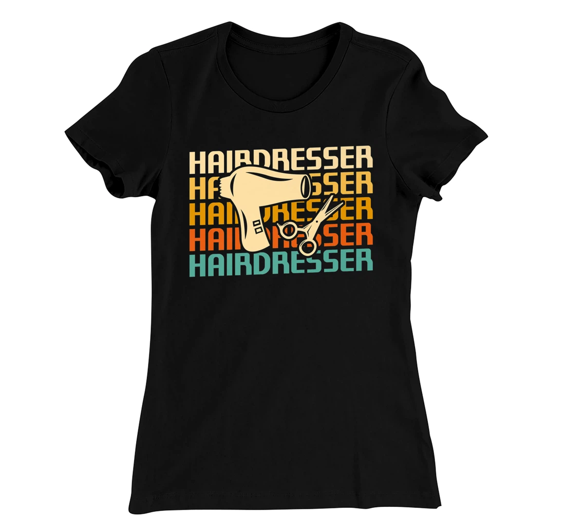 Retro Vintage Classic Hairdresser Hairdressing T-Shirt, Women T-Shirt