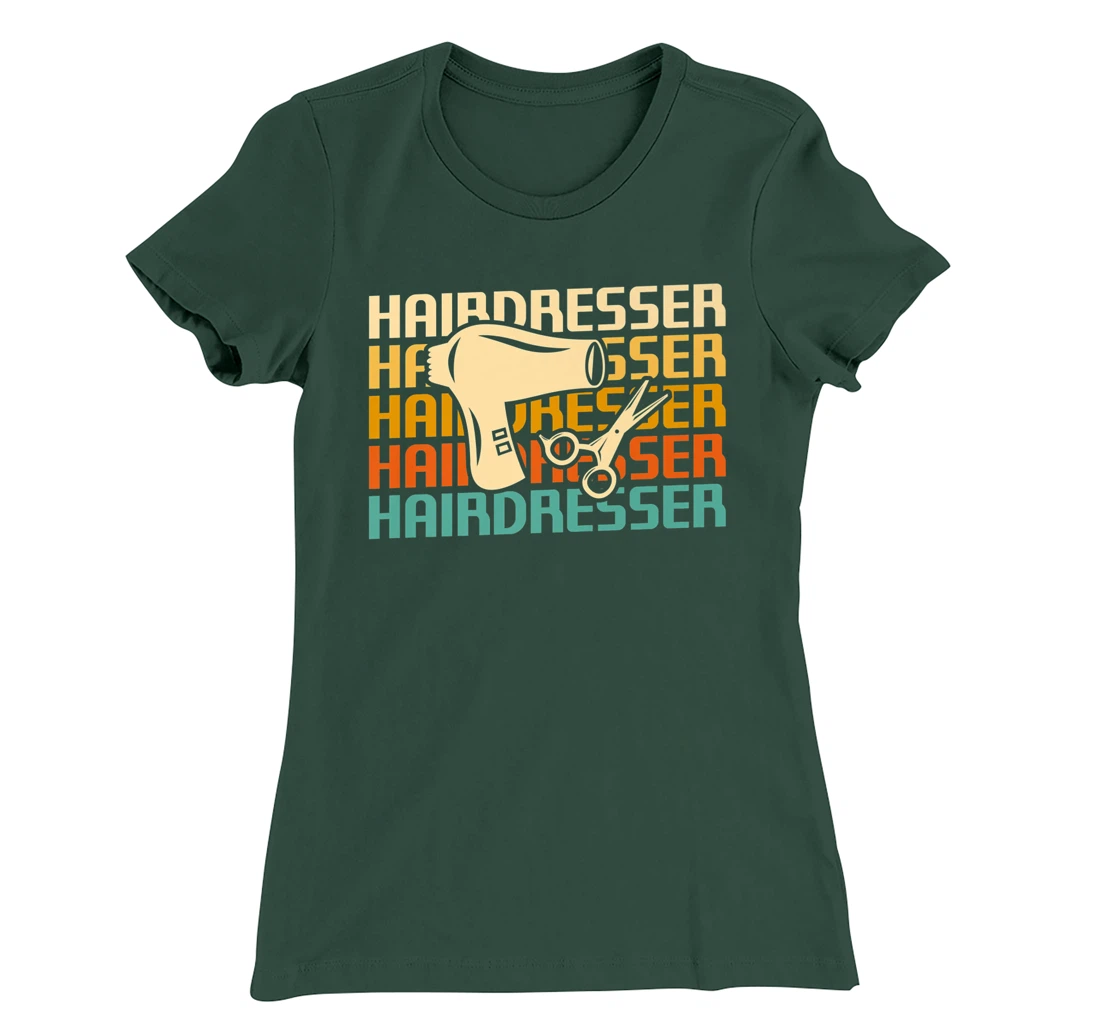 Retro Vintage Classic Hairdresser Hairdressing T-Shirt, Women T-Shirt