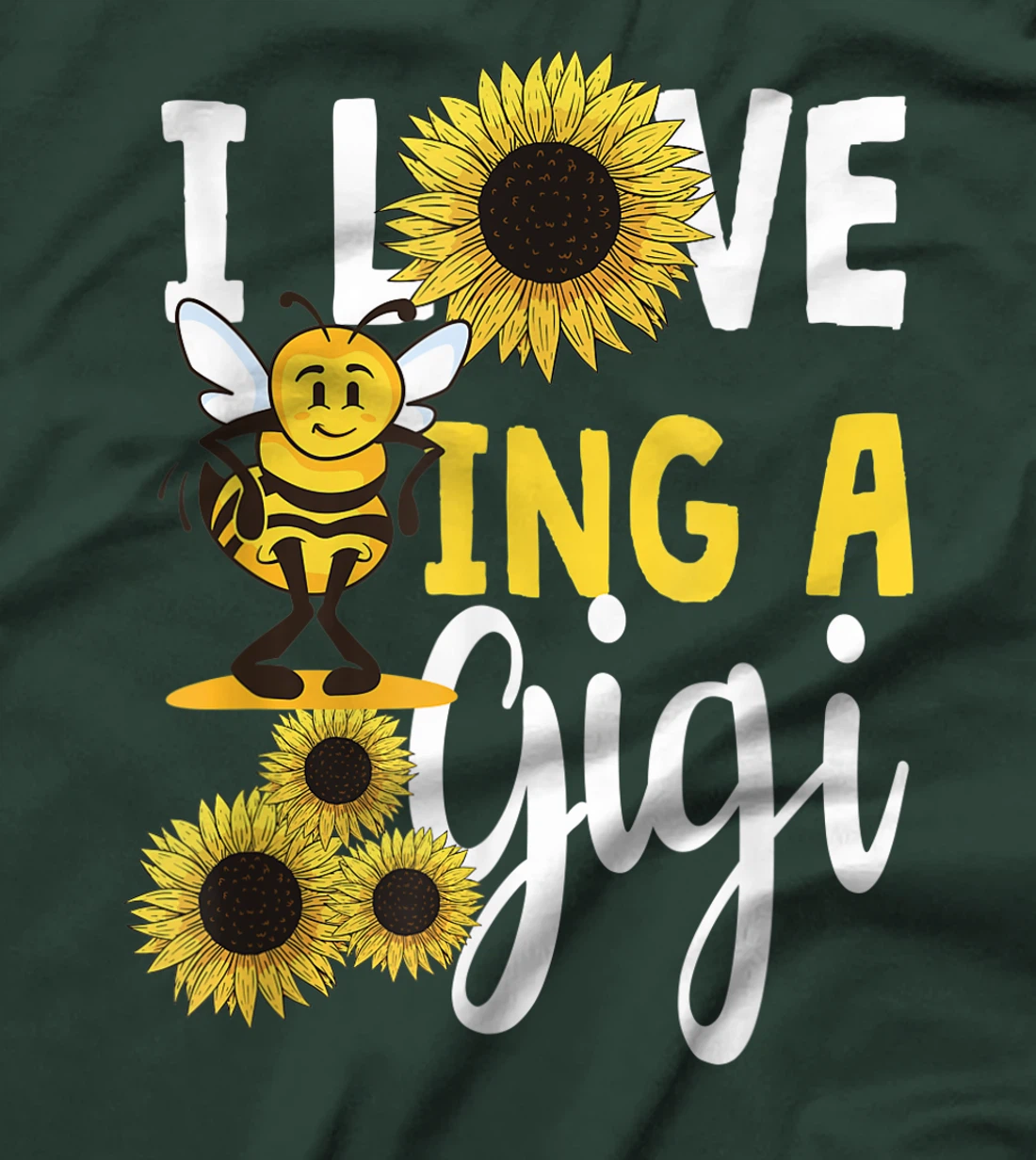 I Love Being A Gigi Sunflower Bee Funny Grandma T-Shirt, Women T-Shirt