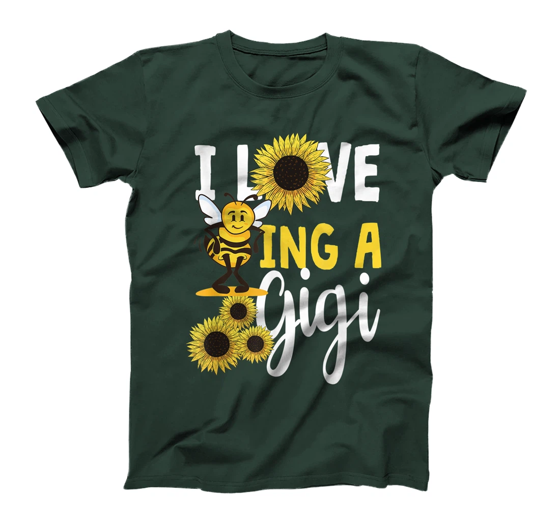 I Love Being A Gigi Sunflower Bee Funny Grandma T-Shirt, Women T-Shirt