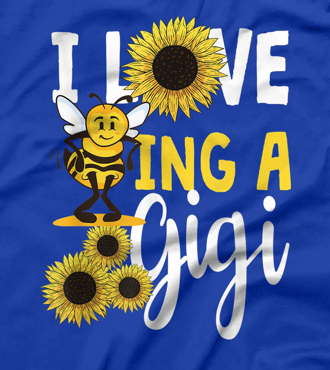 I Love Being A Gigi Sunflower Bee Funny Grandma T-Shirt, Women T-Shirt