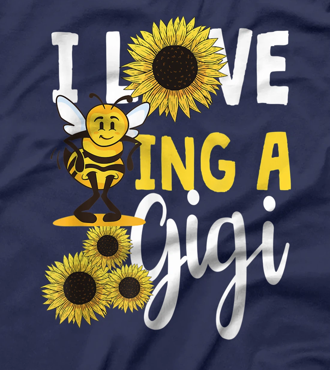 I Love Being A Gigi Sunflower Bee Funny Grandma T-Shirt, Women T-Shirt