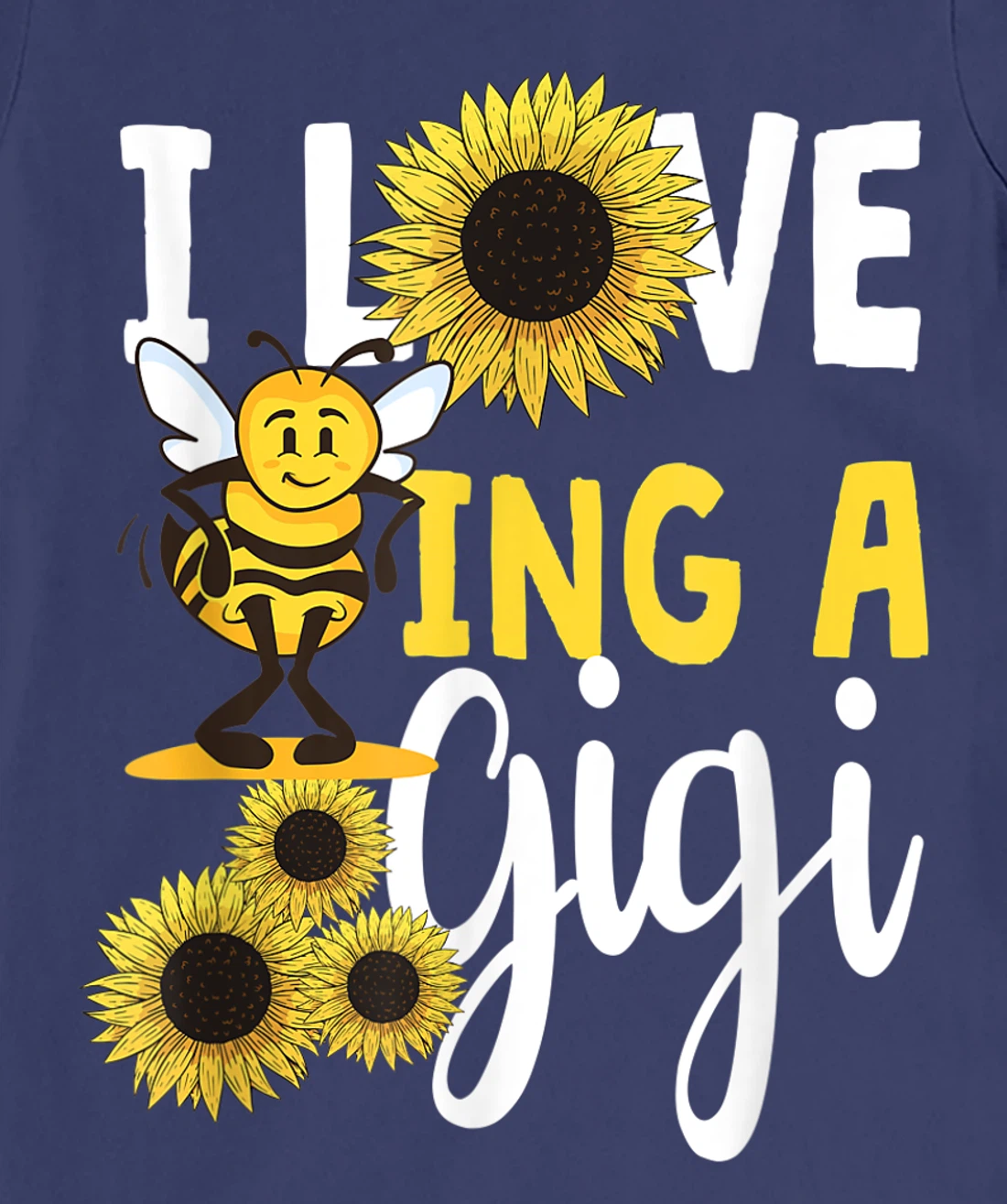 I Love Being A Gigi Sunflower Bee Funny Grandma T-Shirt, Women T-Shirt