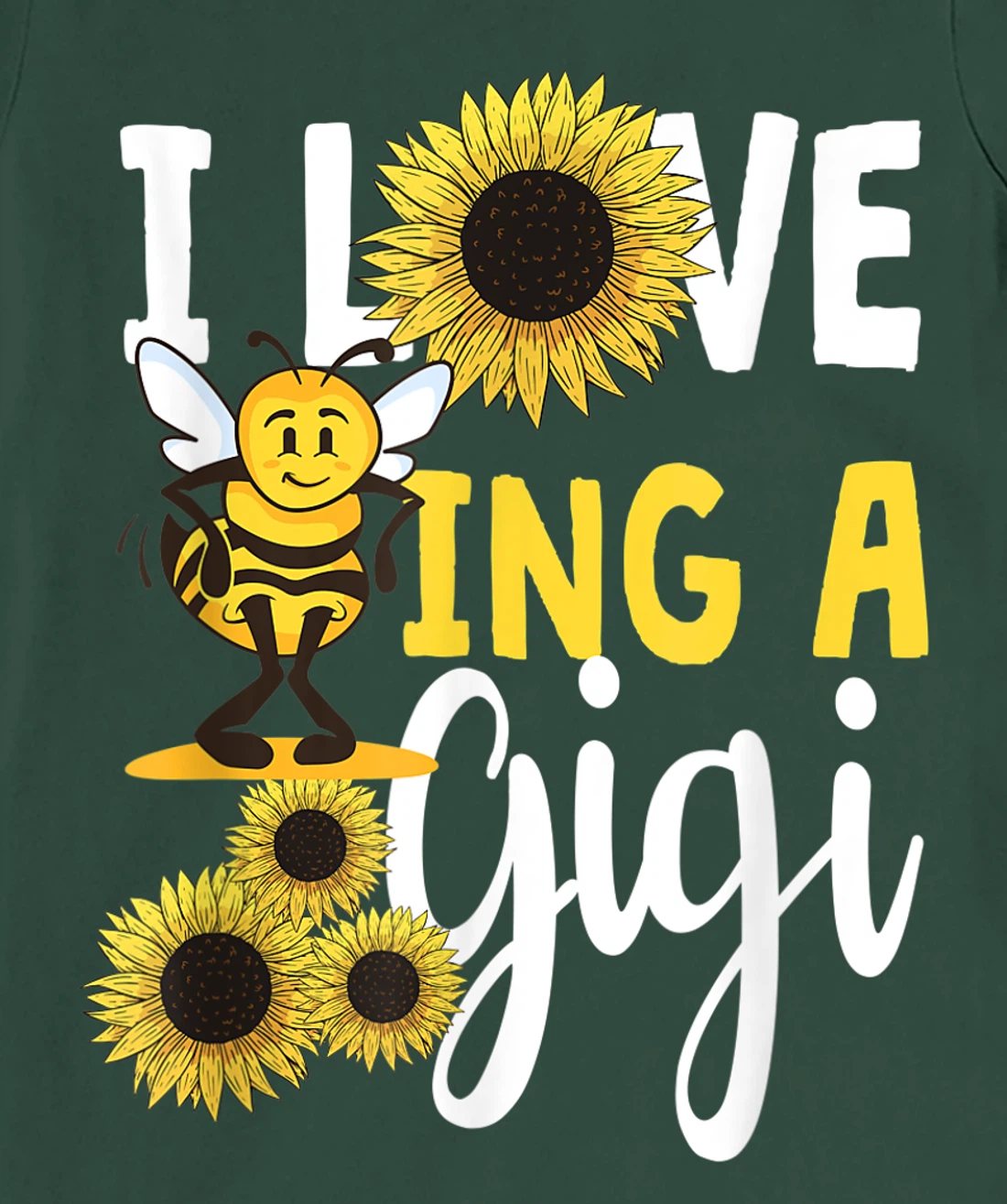 I Love Being A Gigi Sunflower Bee Funny Grandma T-Shirt, Women T-Shirt