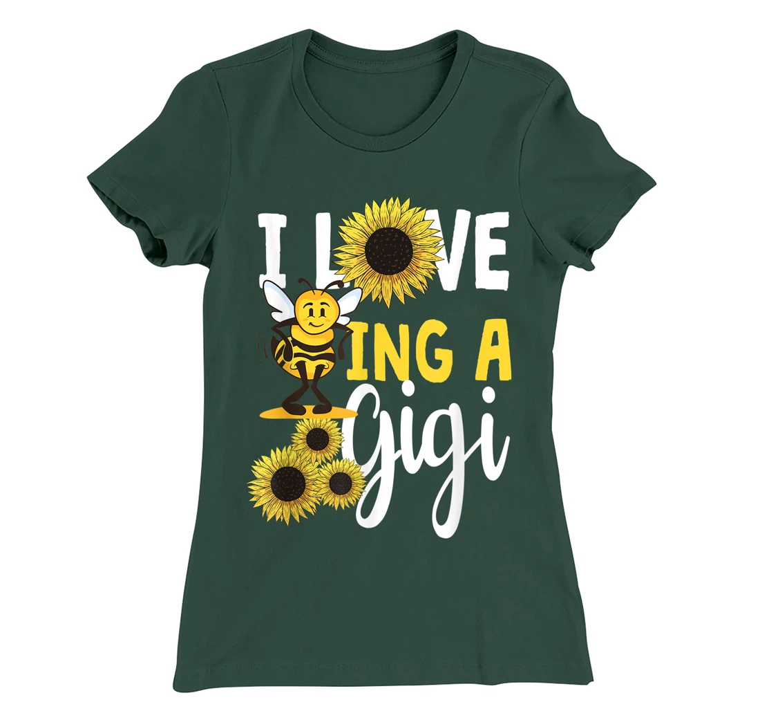 I Love Being A Gigi Sunflower Bee Funny Grandma T-Shirt, Women T-Shirt