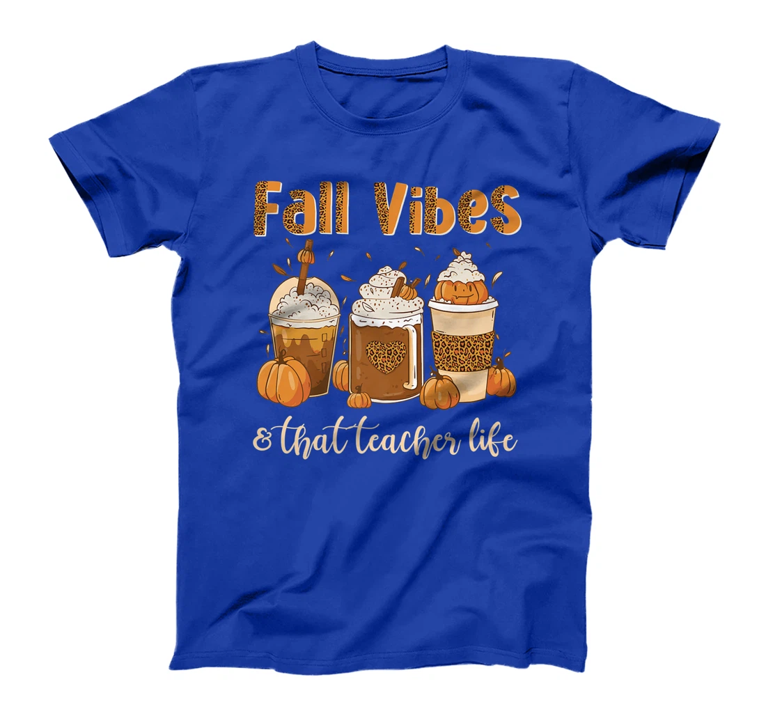 Fall Vibes & That Teacher Life Apple Pencil Pumpkin Fall T-Shirt, Women T-Shirt