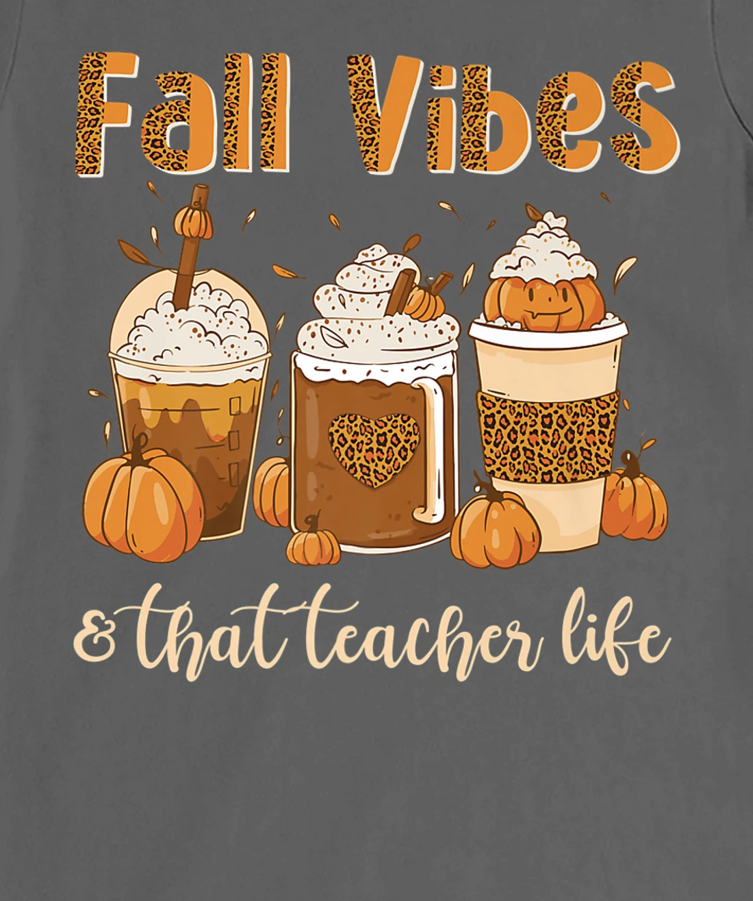 Fall Vibes & That Teacher Life Apple Pencil Pumpkin Fall T-Shirt, Women T-Shirt