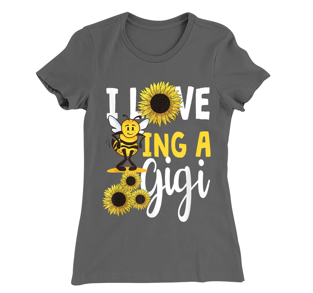 I Love Being A Gigi Sunflower Bee Funny Grandma T-Shirt, Women T-Shirt