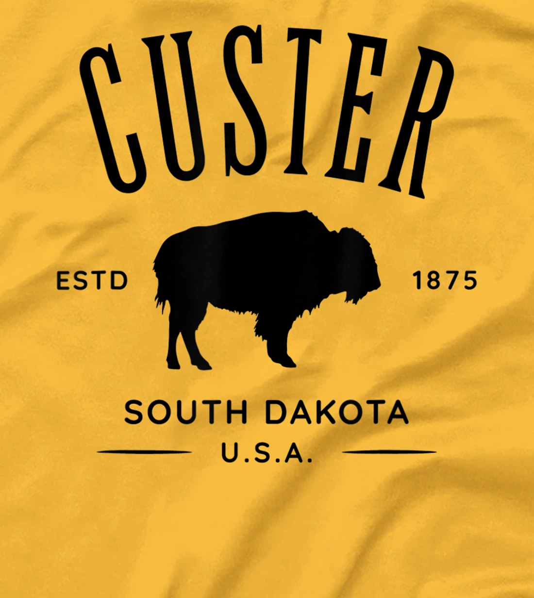 Custer South Dakota USA Bison Design Souvenir T-Shirt, Kid T-Shirt and Women T-Shirt
