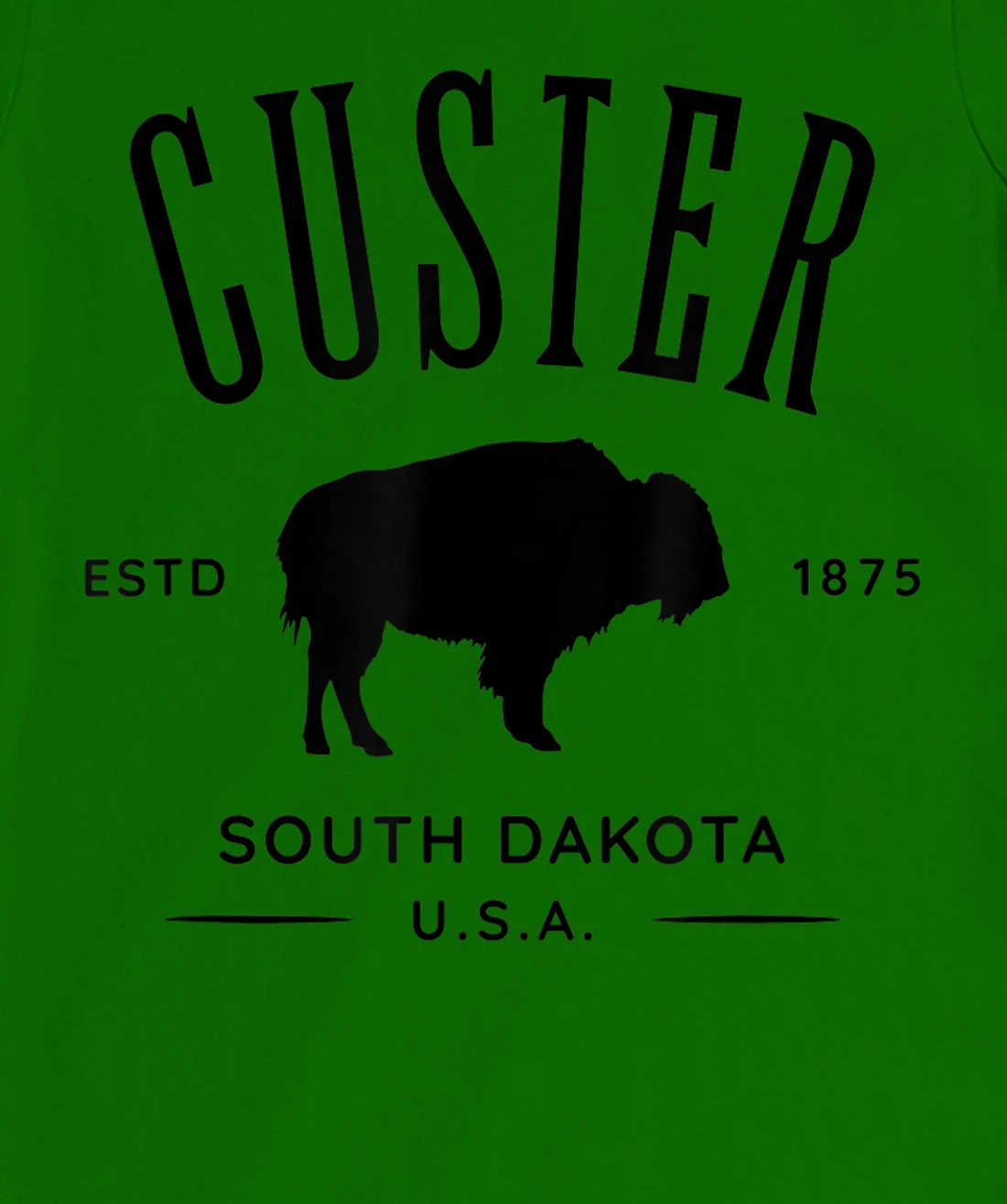 Custer South Dakota USA Bison Design Souvenir T-Shirt, Kid T-Shirt and Women T-Shirt