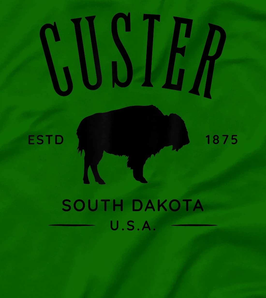 Custer South Dakota USA Bison Design Souvenir T-Shirt, Kid T-Shirt and Women T-Shirt