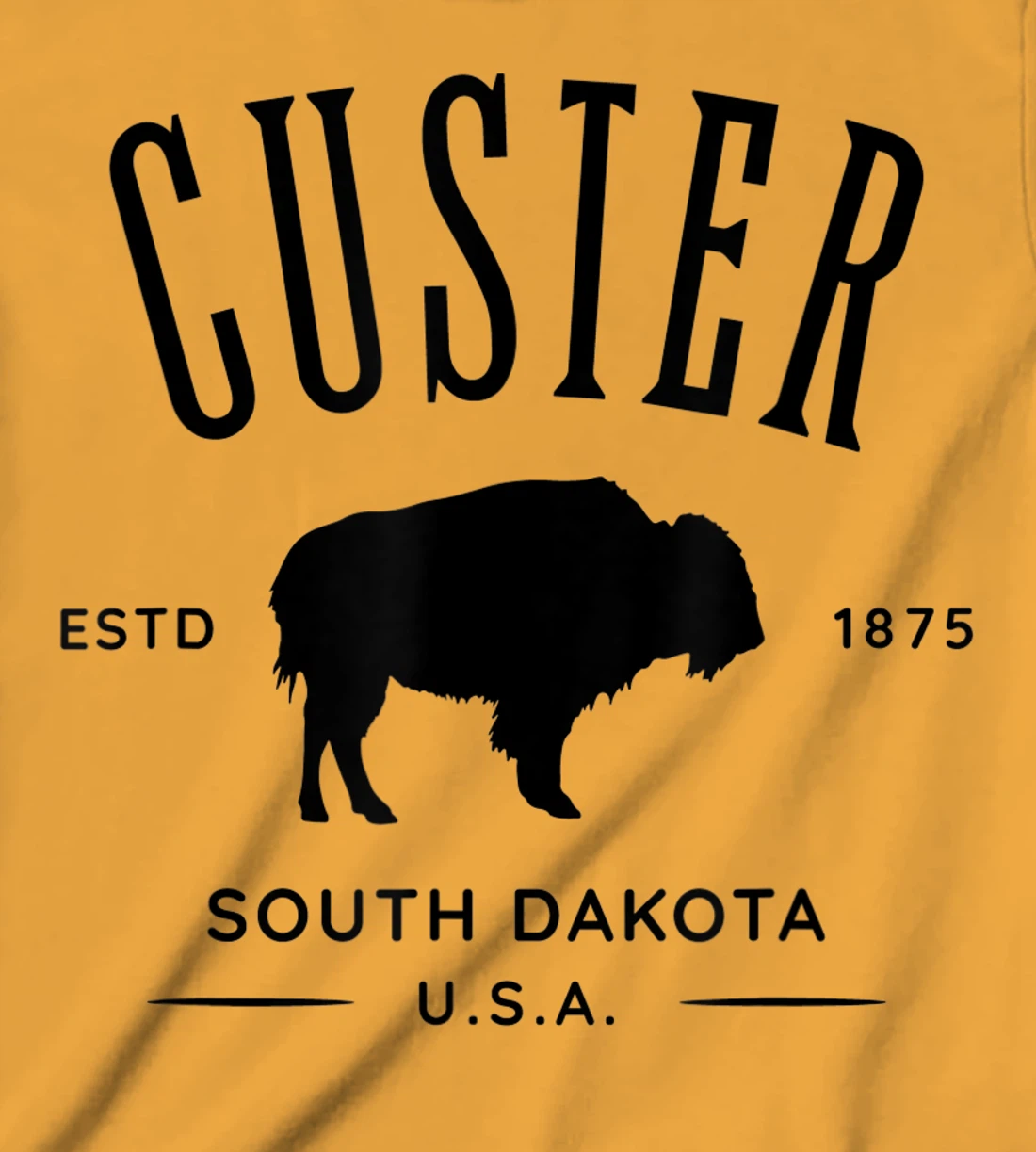 Custer South Dakota USA Bison Design Souvenir T-Shirt, Kid T-Shirt and Women T-Shirt