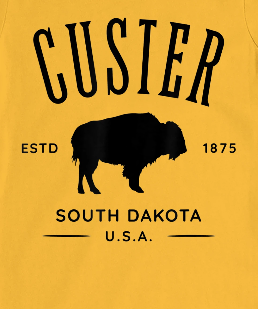 Custer South Dakota USA Bison Design Souvenir T-Shirt, Kid T-Shirt and Women T-Shirt