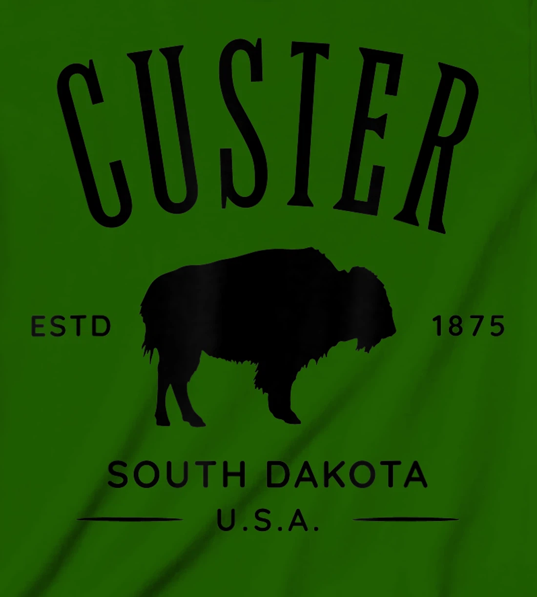 Custer South Dakota USA Bison Design Souvenir T-Shirt, Kid T-Shirt and Women T-Shirt