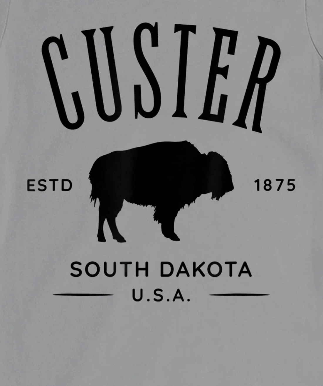 Custer South Dakota USA Bison Design Souvenir T-Shirt, Kid T-Shirt and Women T-Shirt