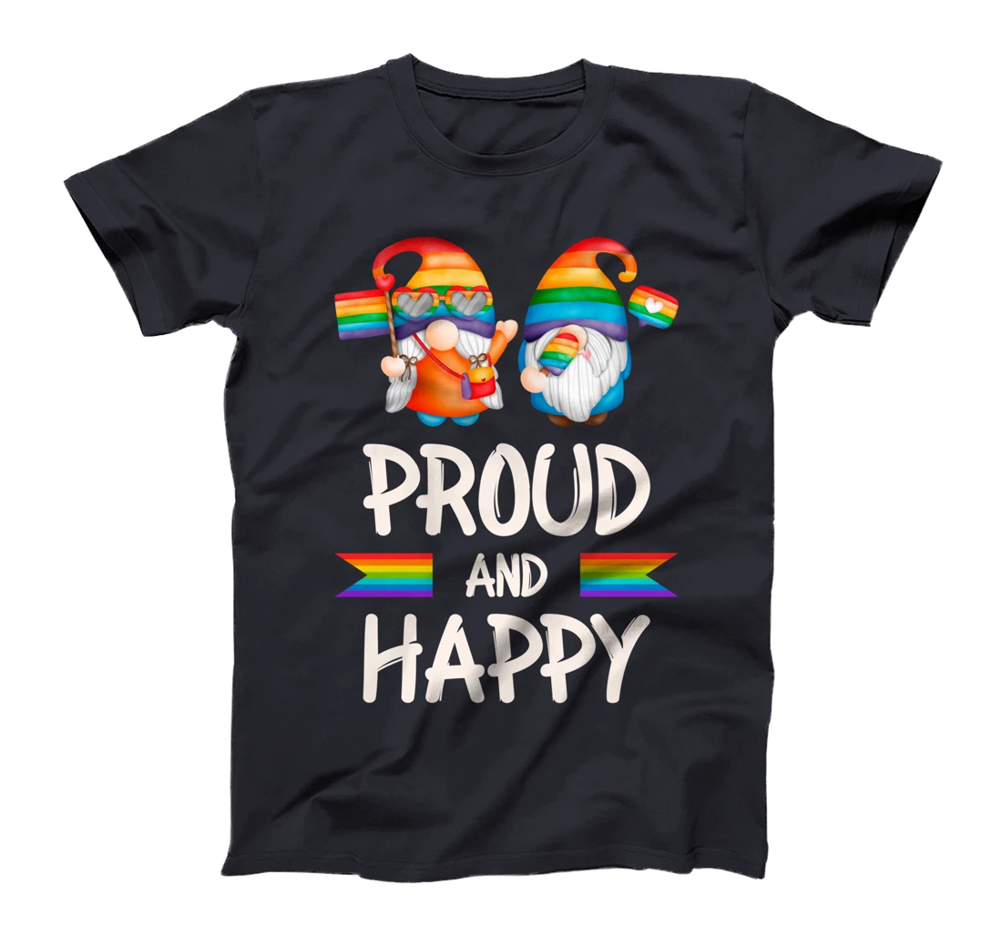 Proud and Happy Gnomes, LGBT Pride, Rainbow colors T-Shirt