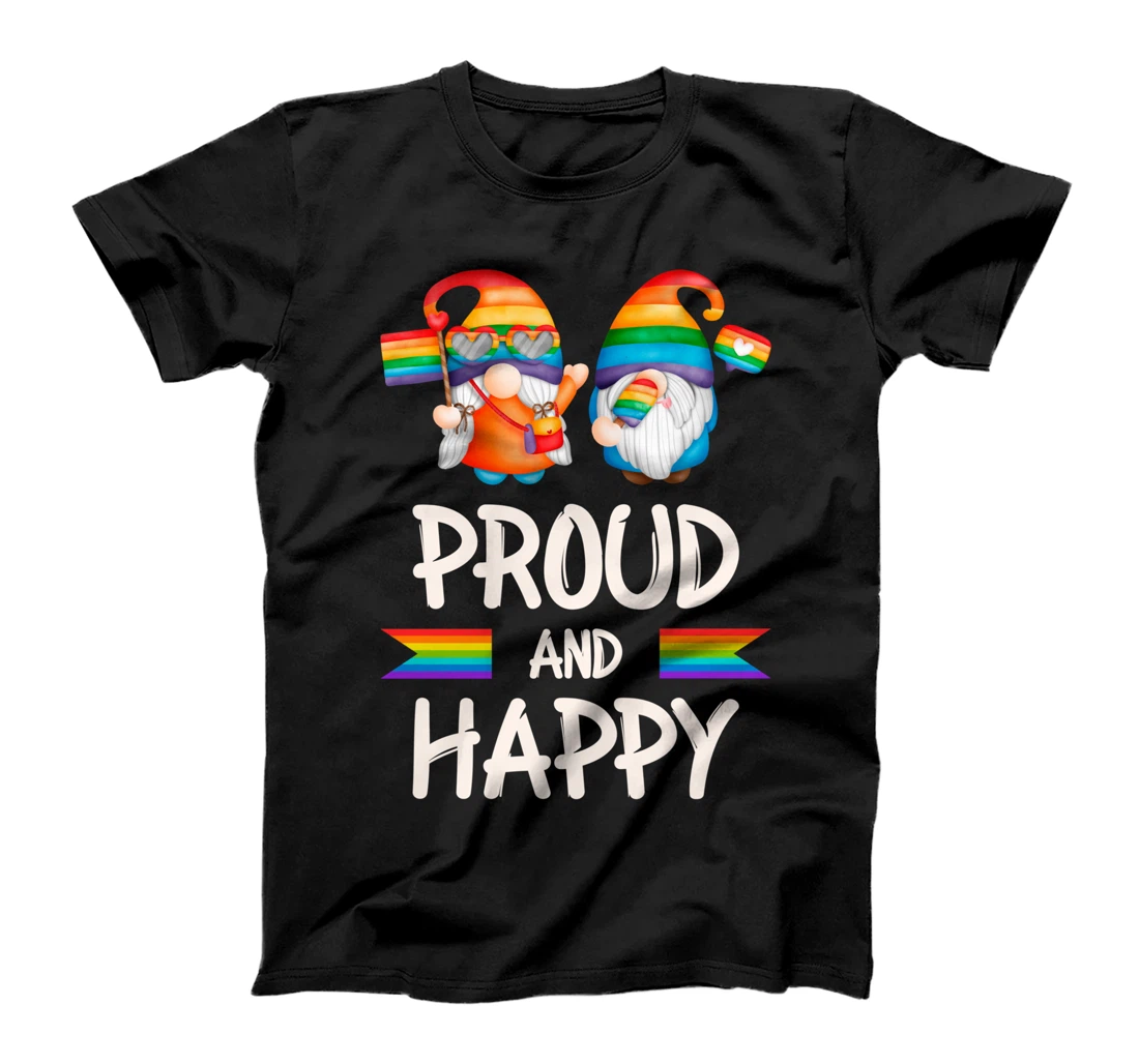 Proud and Happy Gnomes, LGBT Pride, Rainbow colors T-Shirt
