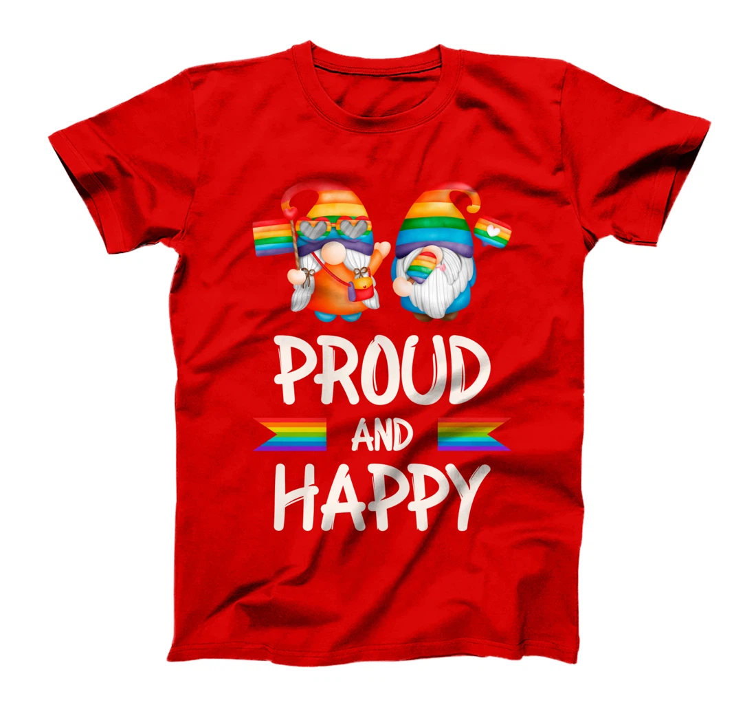 Proud and Happy Gnomes, LGBT Pride, Rainbow colors T-Shirt