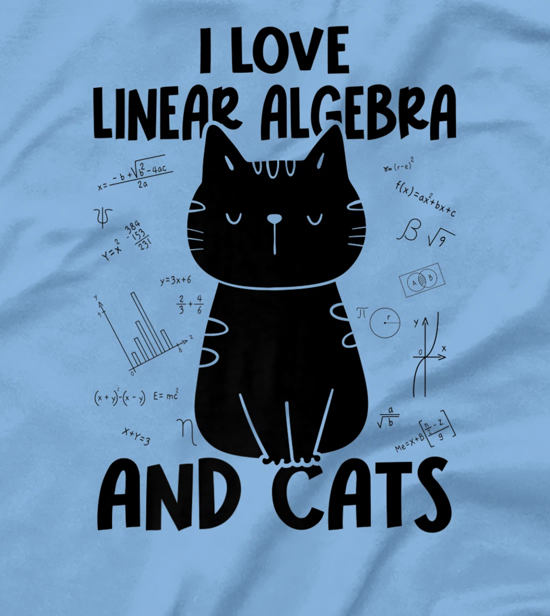 Womens I Love Math and Cats - Funny Linear Algebra T-Shirt, Women T-Shirt