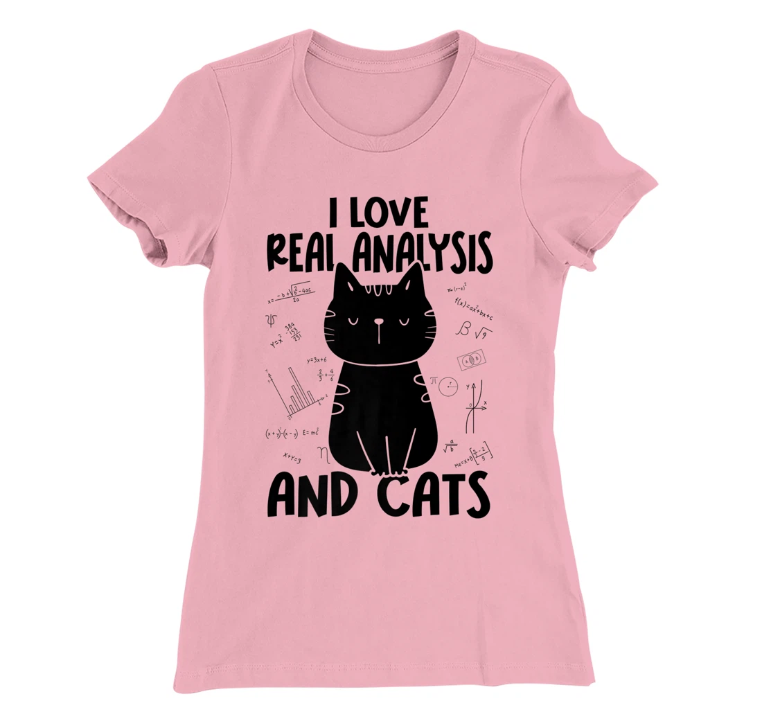 Womens I Love Math and Cats - Funny Real Analysis T-Shirt, Women T-Shirt
