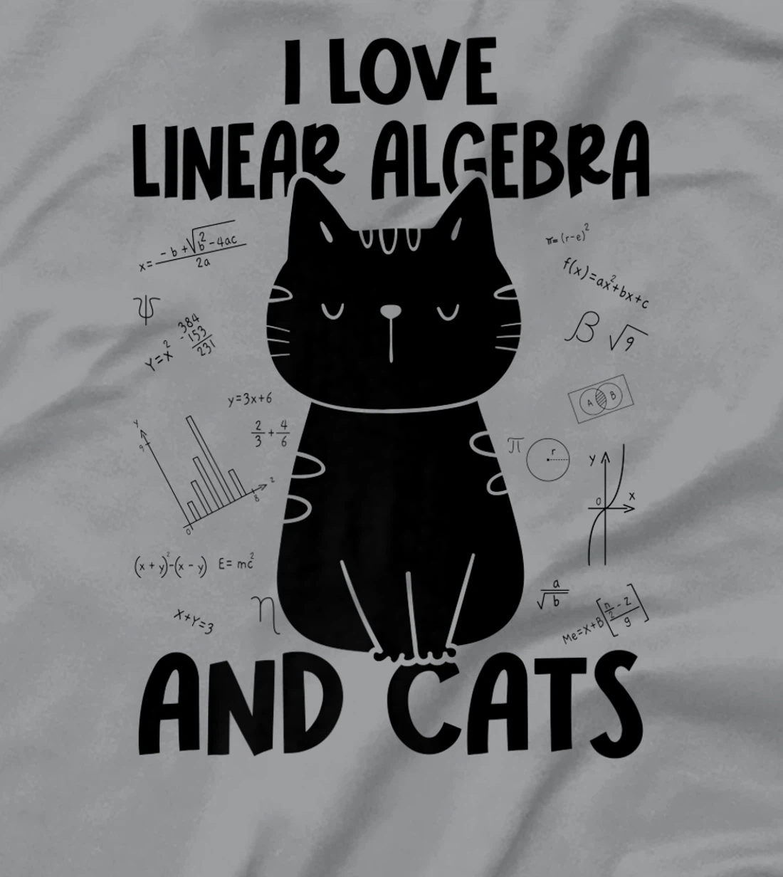 Womens I Love Math and Cats - Funny Linear Algebra T-Shirt, Women T-Shirt