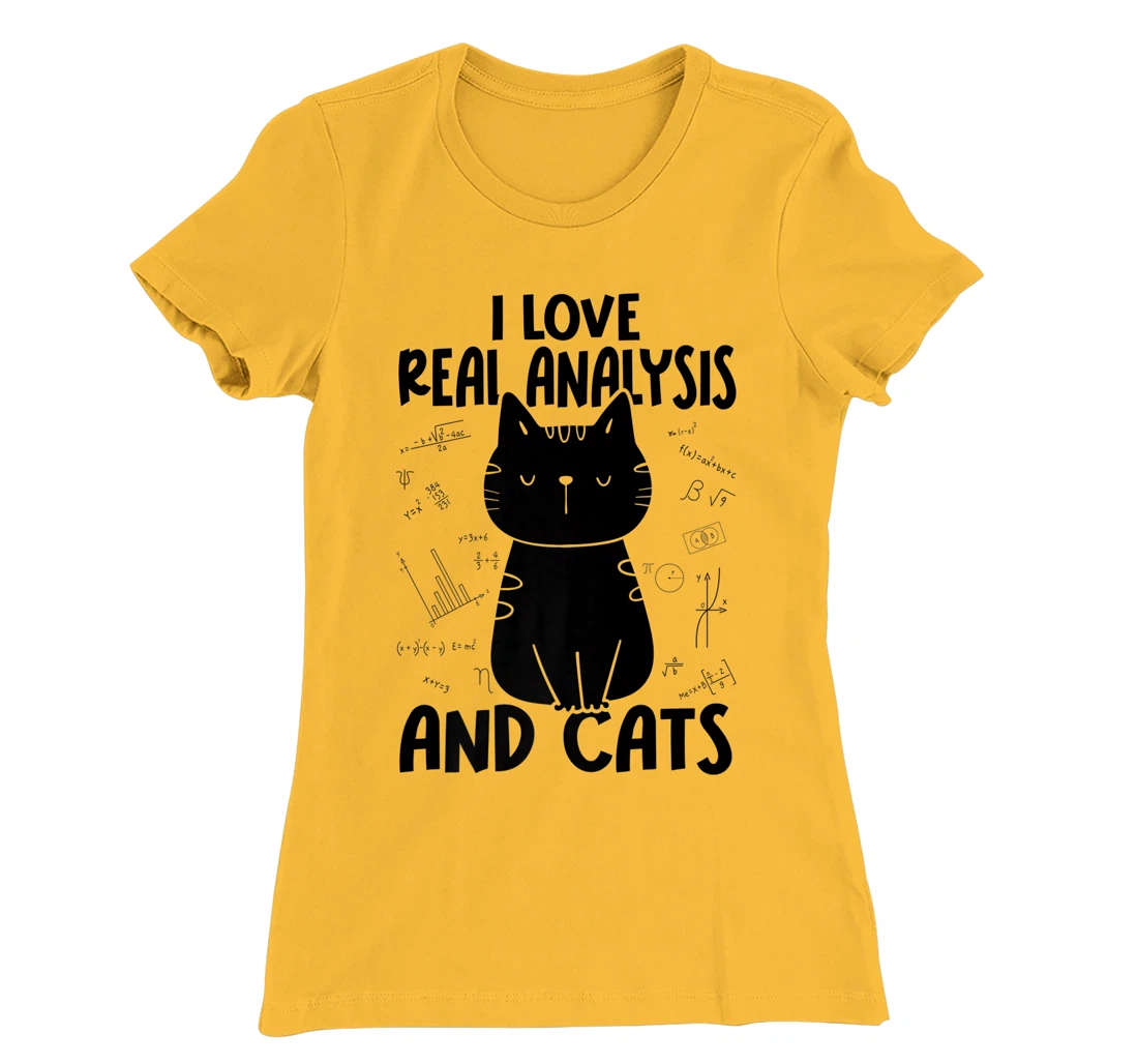 Womens I Love Math and Cats - Funny Real Analysis T-Shirt, Women T-Shirt