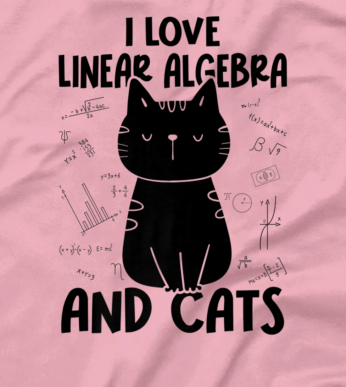 Womens I Love Math and Cats - Funny Linear Algebra T-Shirt, Women T-Shirt