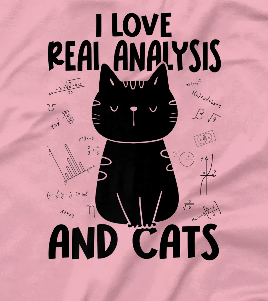 Womens I Love Math and Cats - Funny Real Analysis T-Shirt, Women T-Shirt