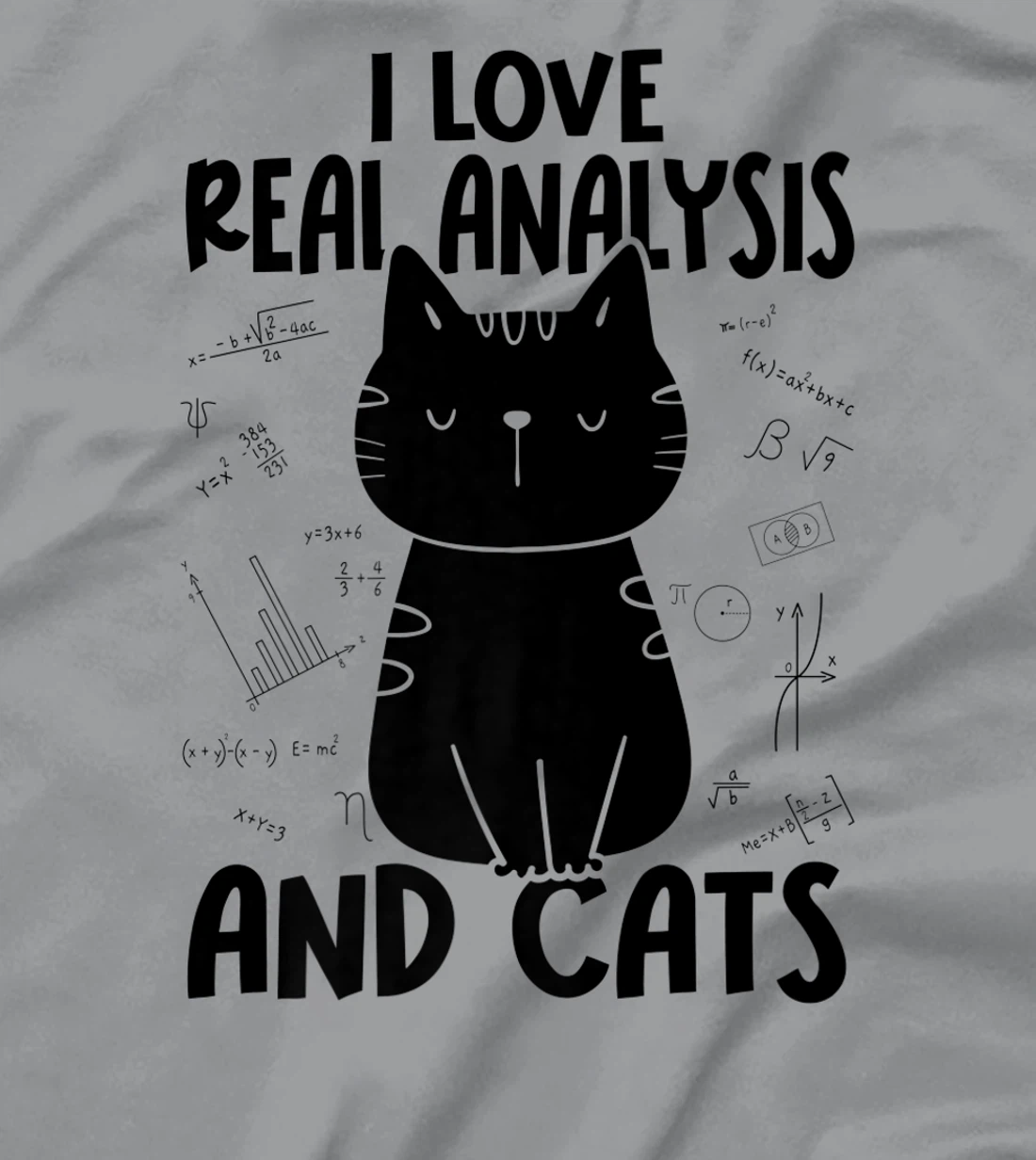 Womens I Love Math and Cats - Funny Real Analysis T-Shirt, Women T-Shirt