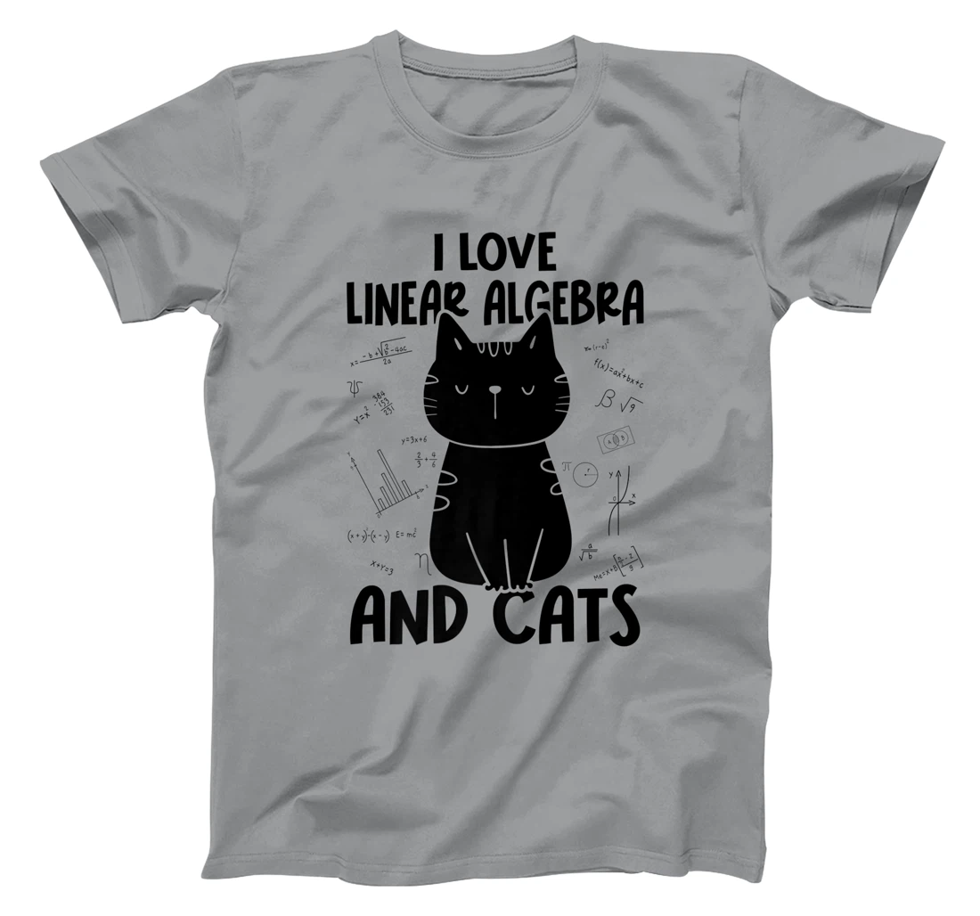 Womens I Love Math and Cats - Funny Linear Algebra T-Shirt, Women T-Shirt