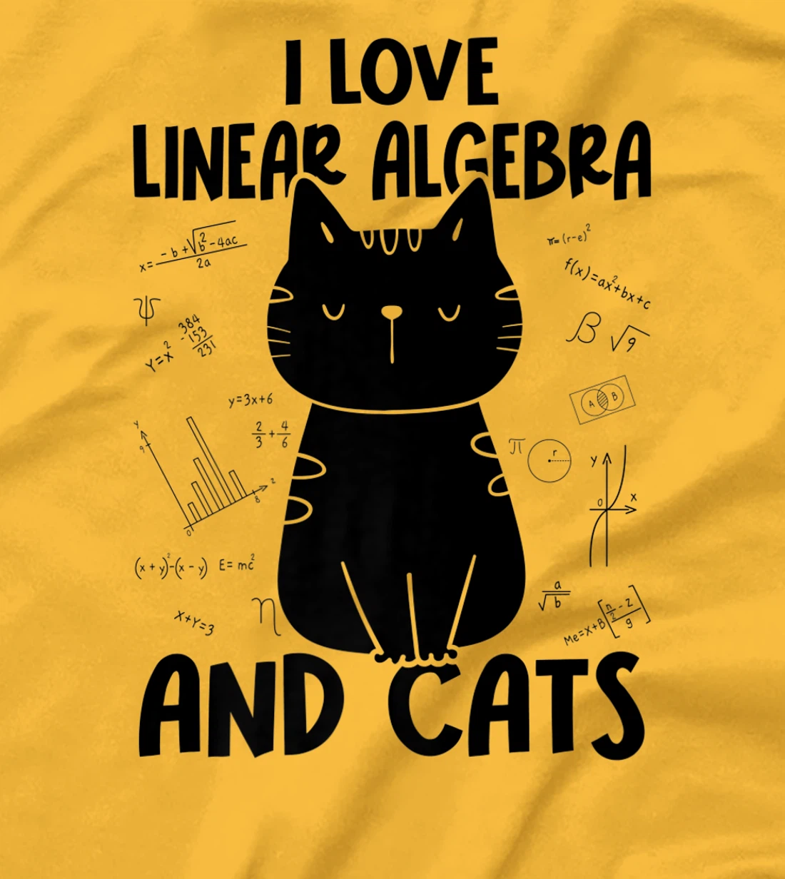 Womens I Love Math and Cats - Funny Linear Algebra T-Shirt, Women T-Shirt