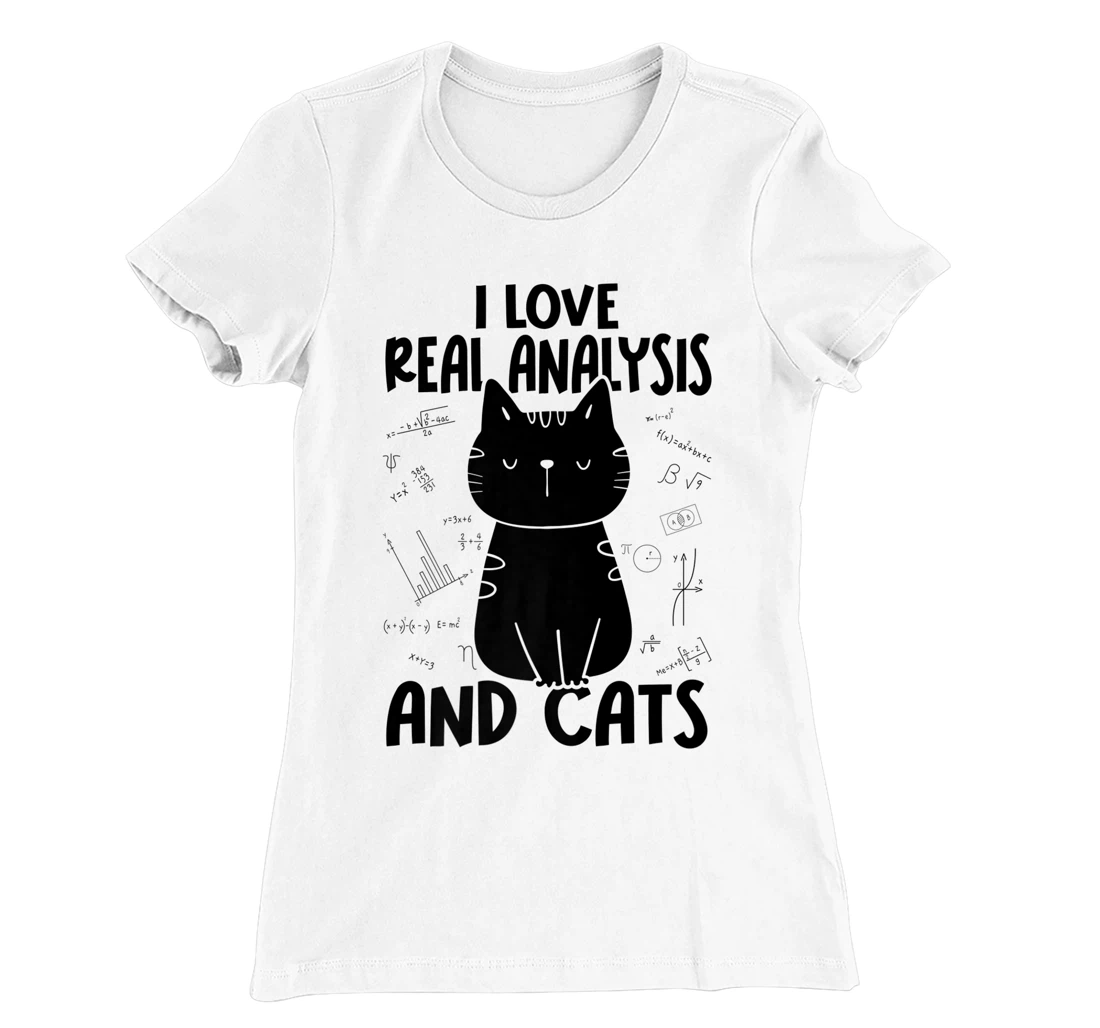 Womens I Love Math and Cats - Funny Real Analysis T-Shirt, Women T-Shirt