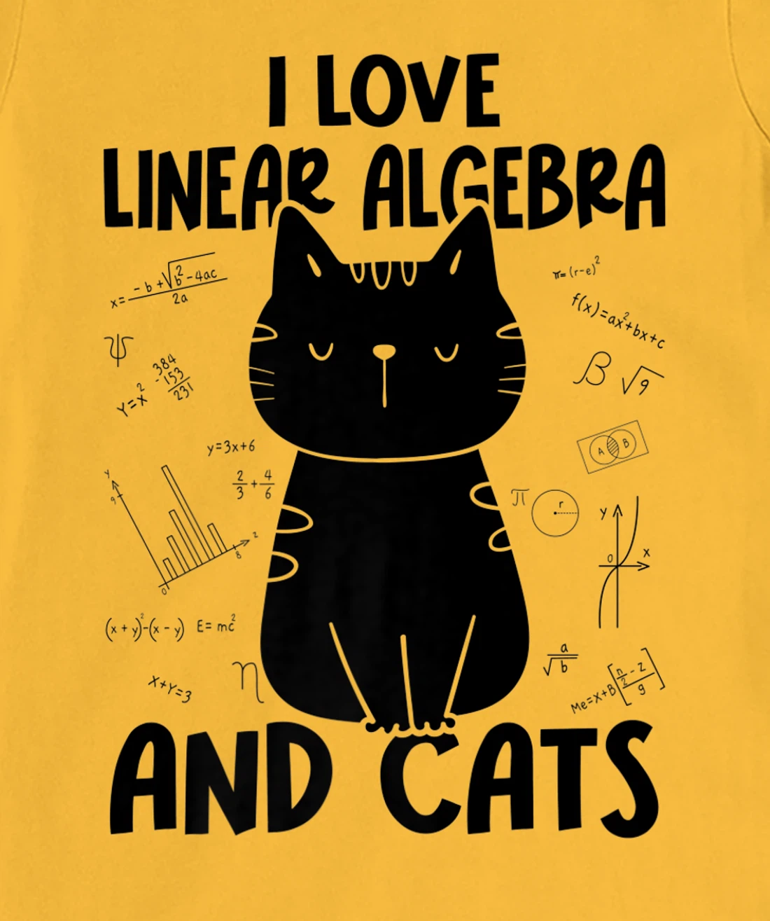 Womens I Love Math and Cats - Funny Linear Algebra T-Shirt, Women T-Shirt