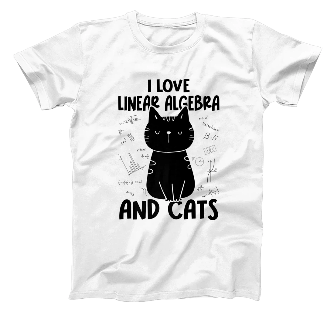 Womens I Love Math and Cats - Funny Linear Algebra T-Shirt, Women T-Shirt