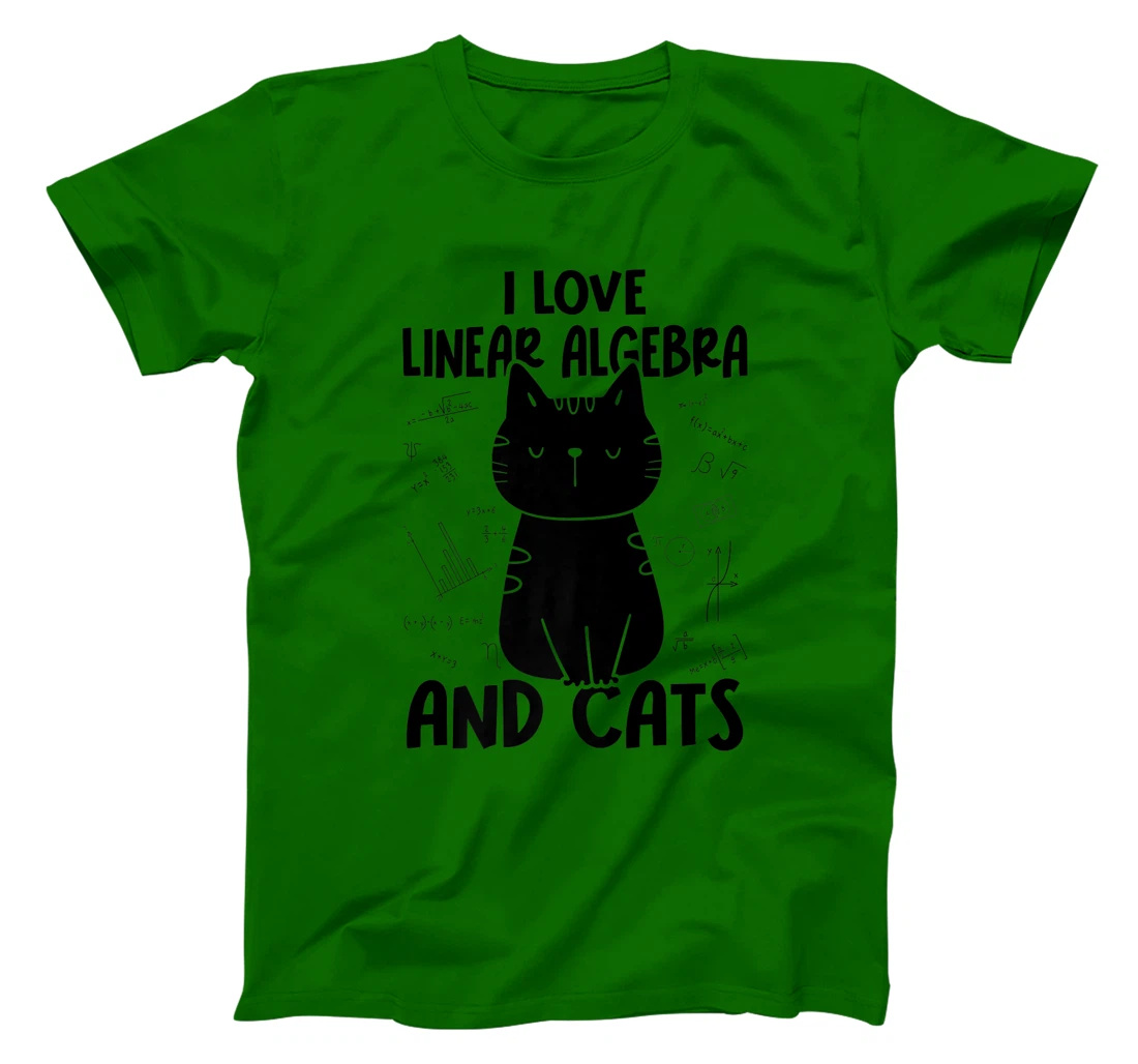 Womens I Love Math and Cats - Funny Linear Algebra T-Shirt, Women T-Shirt