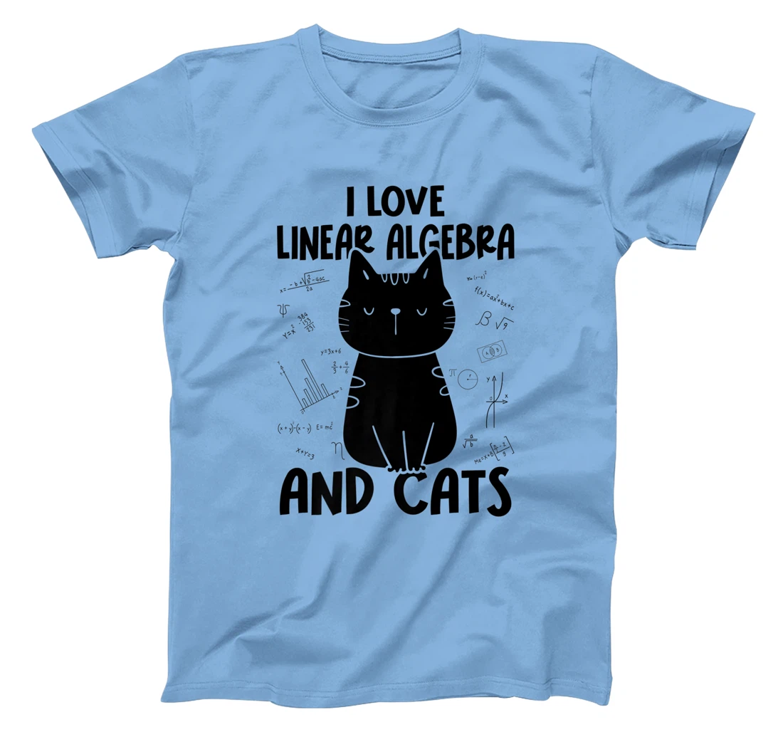 Womens I Love Math and Cats - Funny Linear Algebra T-Shirt, Women T-Shirt