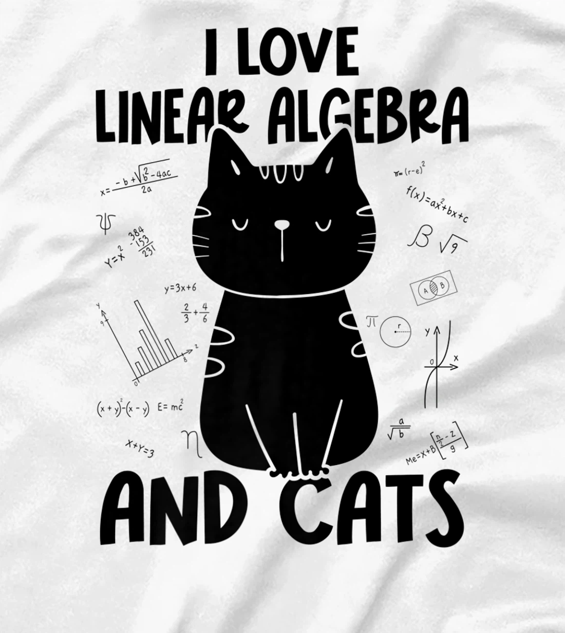 Womens I Love Math and Cats - Funny Linear Algebra T-Shirt, Women T-Shirt