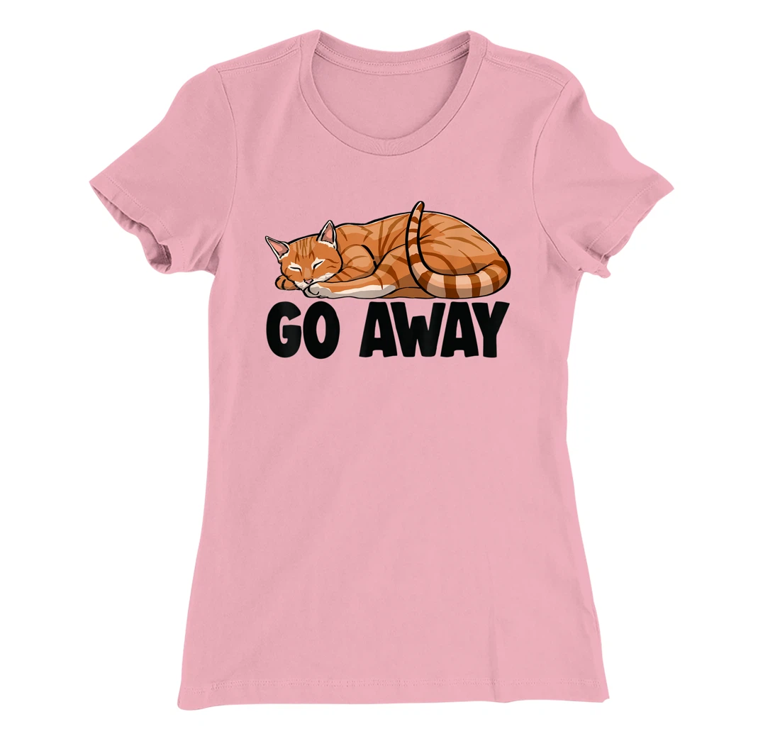 Go Away Cute Sleeping Cat Funny Cat Lovers Kitten T-Shirt, Women T-Shirt